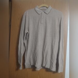 Old Navy Tan Long Sleeve Polo Shirt